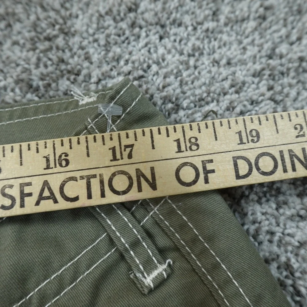 NEW True Religion Pants Mens 34X32 Green Cargo Baggy White Contrast Stitch Y2K